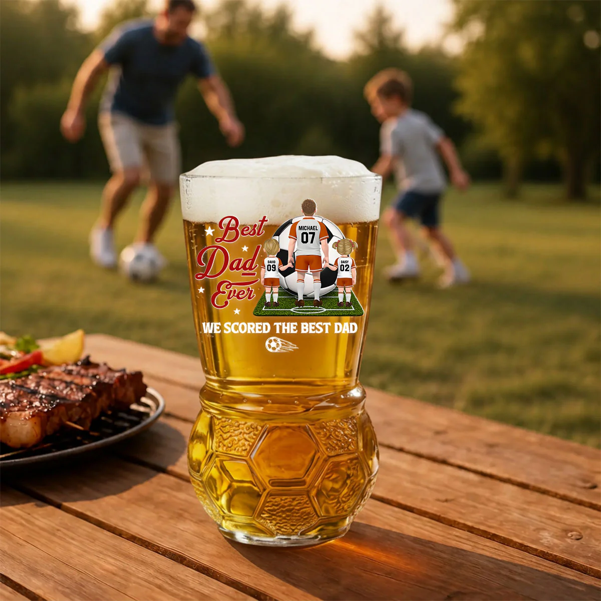 Home of Soccer Fans Forever - Personalized Custom Football Beer Glass - Image 6