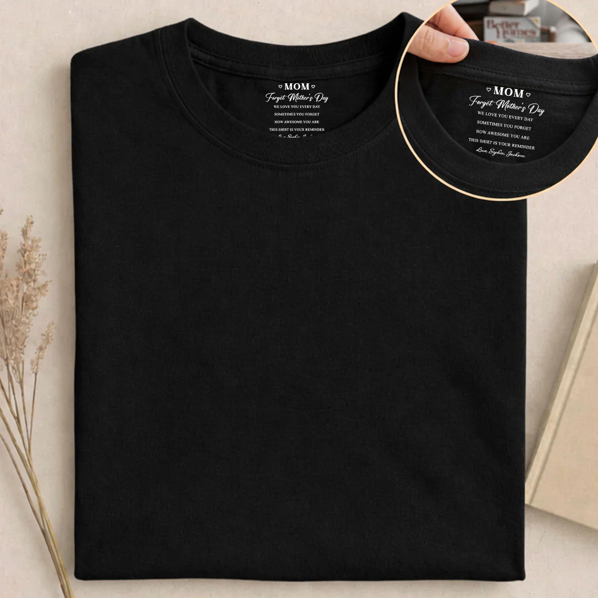 How Awesome You Are - Personalized Custom Inside Neck Print T-Shirt - Image 5