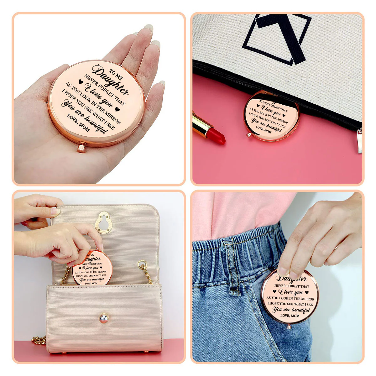 How Beautiful You Are - Personalized Custom 3D Effect Compact Mirror - Image 5