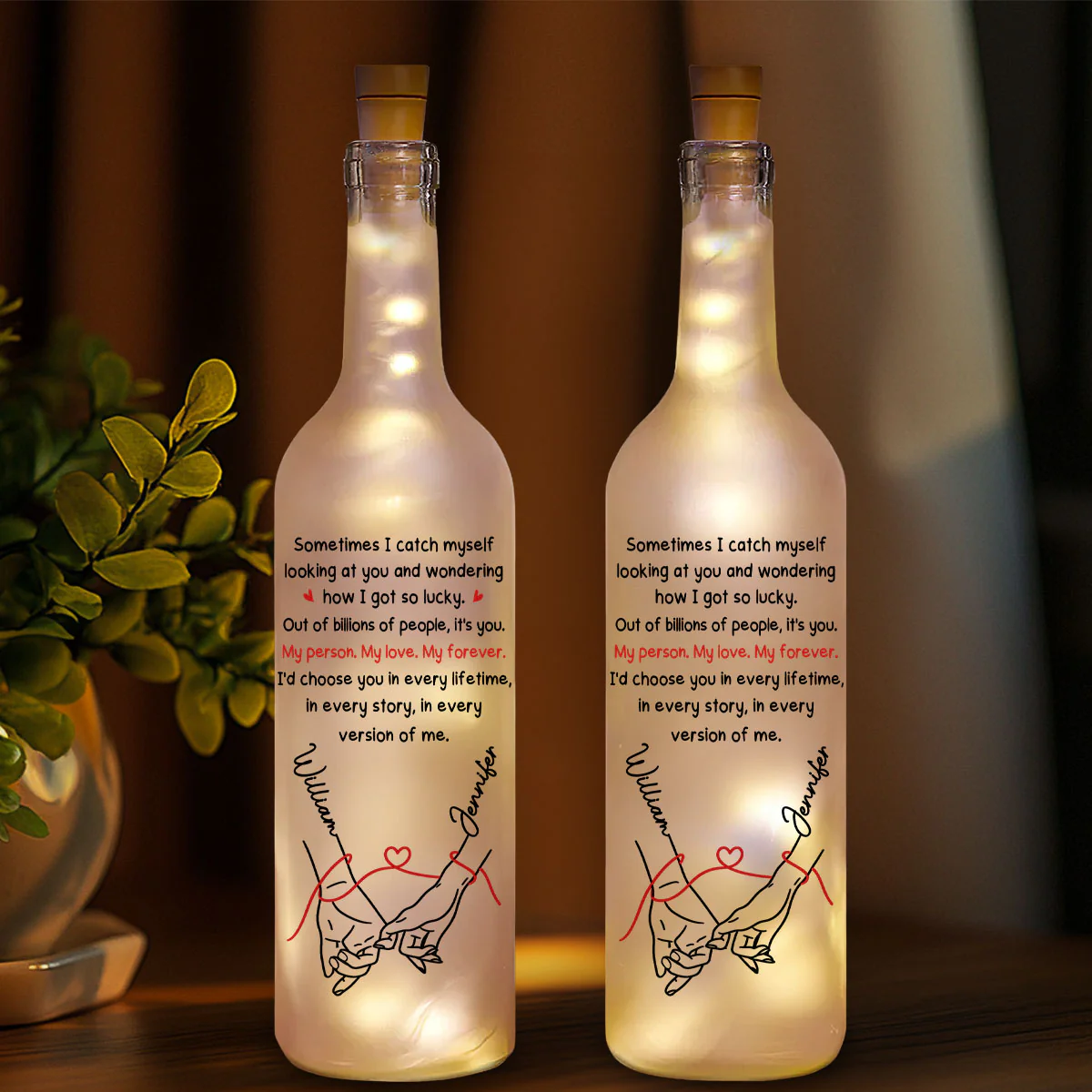 How Lucky I Am 2 - Personalized Custom Bottle Lamp