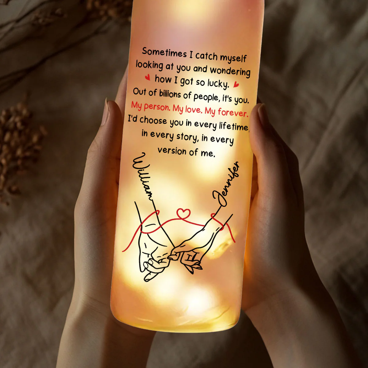 How Lucky I Am 2 - Personalized Custom Bottle Lamp - Image 3