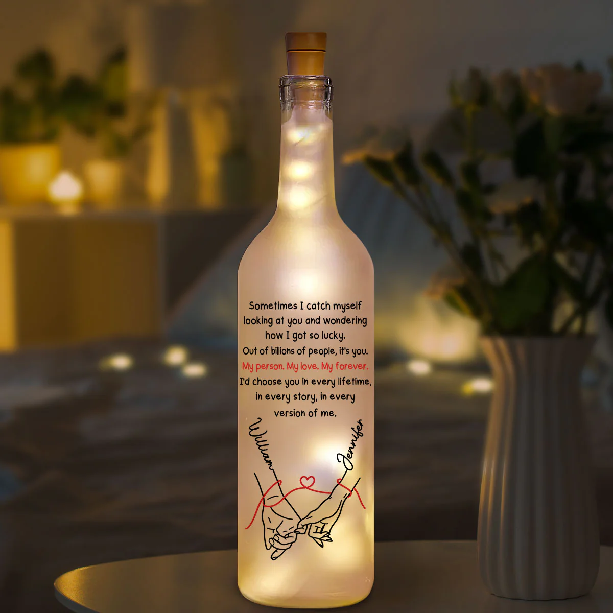 How Lucky I Am 2 - Personalized Custom Bottle Lamp - Image 5