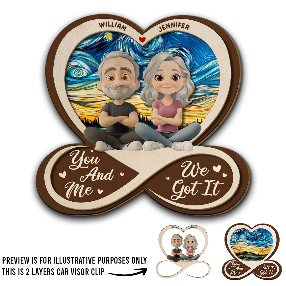 How Much I Love You - Personalized Custom Car Visor Clip - Image 4