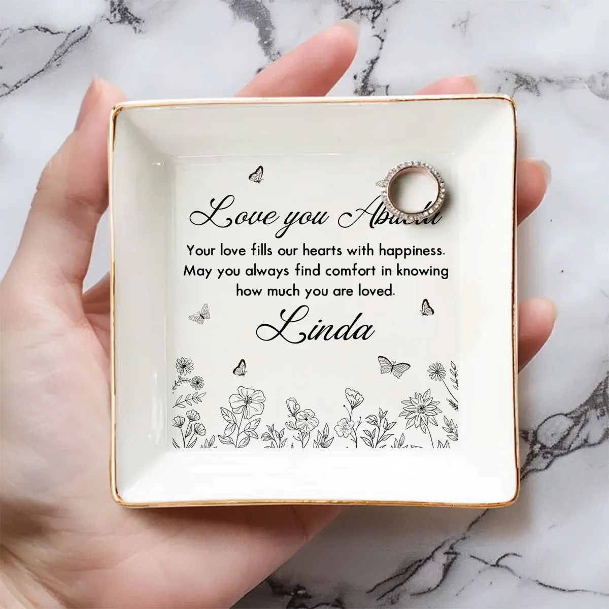 How Much You Are Loved - Personalized Custom Jewelry Dish - Image 4
