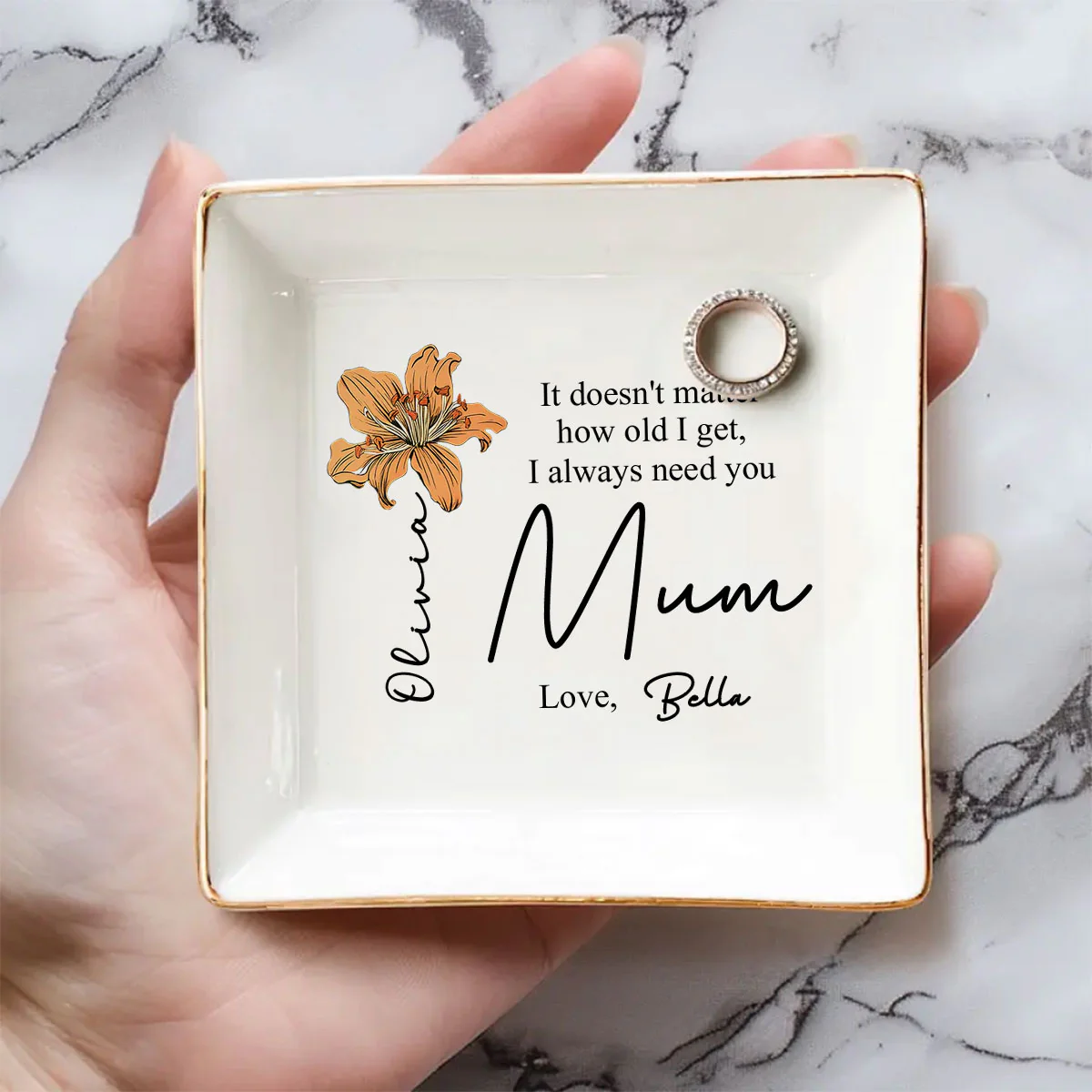How Old I Get - Personalized Custom Jewelry Dish - Image 4