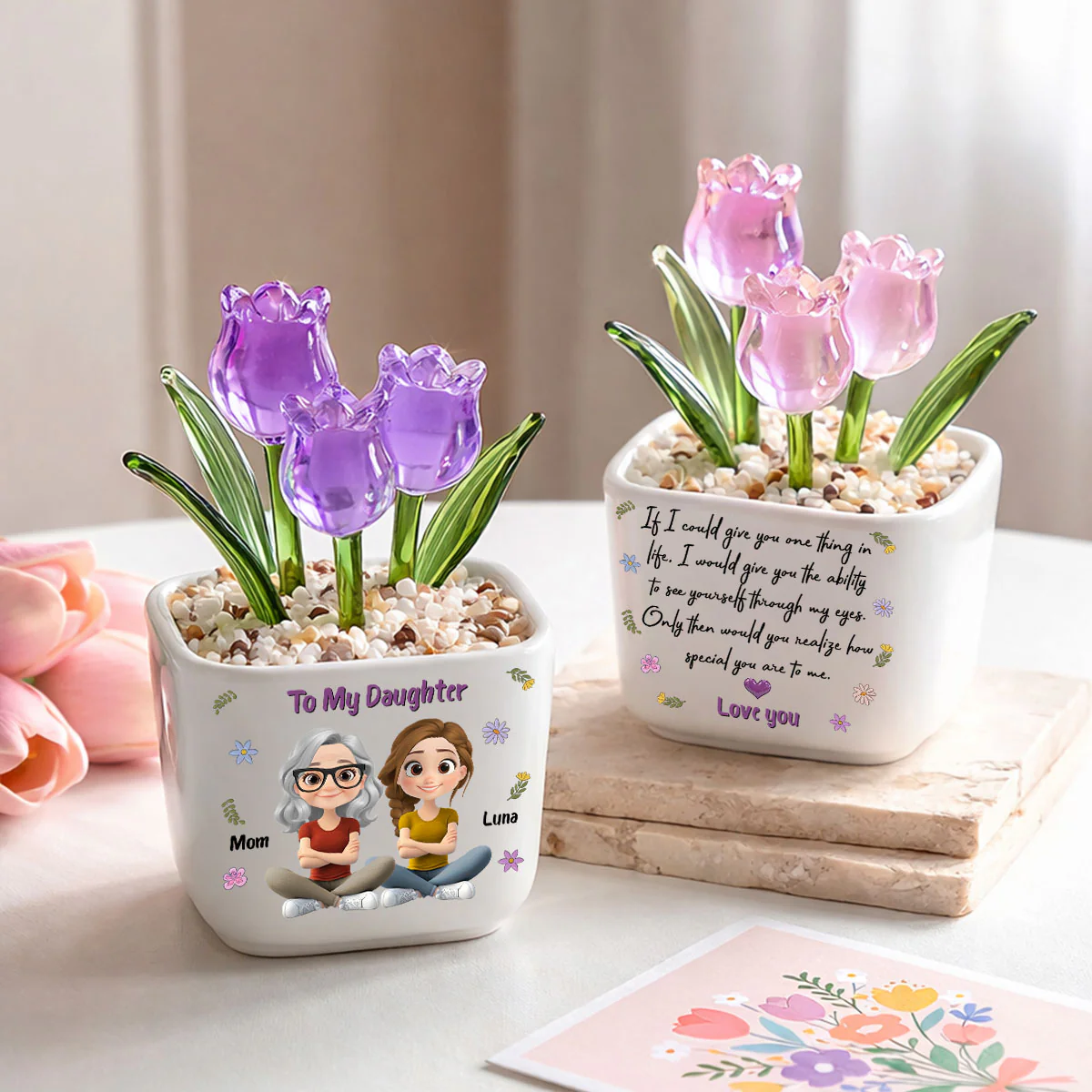 How Special You Are - Personalized Custom Glass Everlasting Tulips
