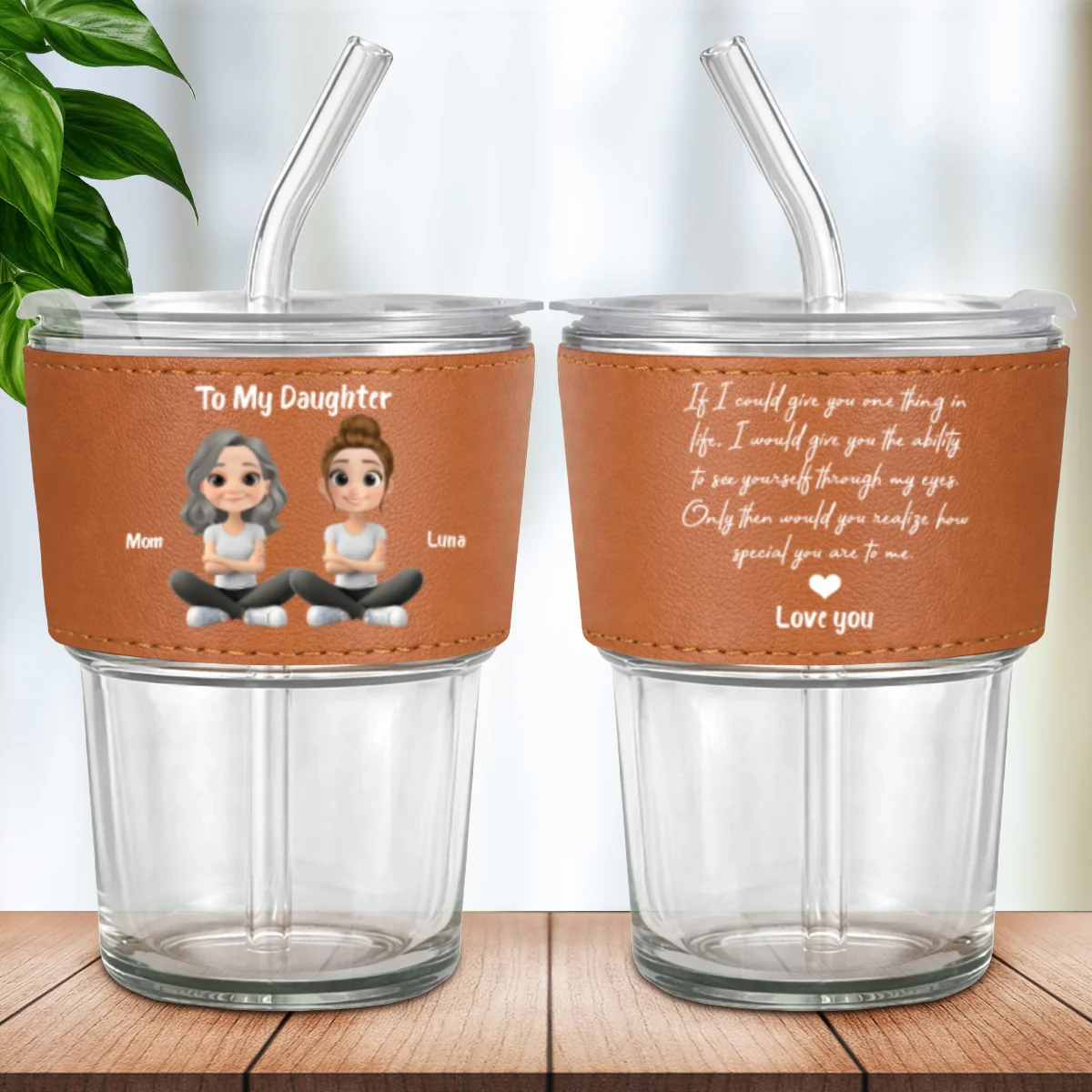 How Special You Are - Personalized Custom Leather Glass Cup - Image 8