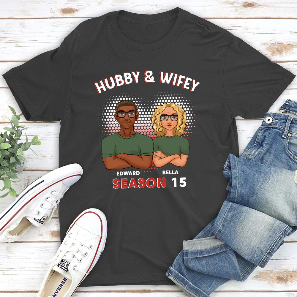 Hubby And Wifey - Personalized Custom Classic T-shirt - Image 5