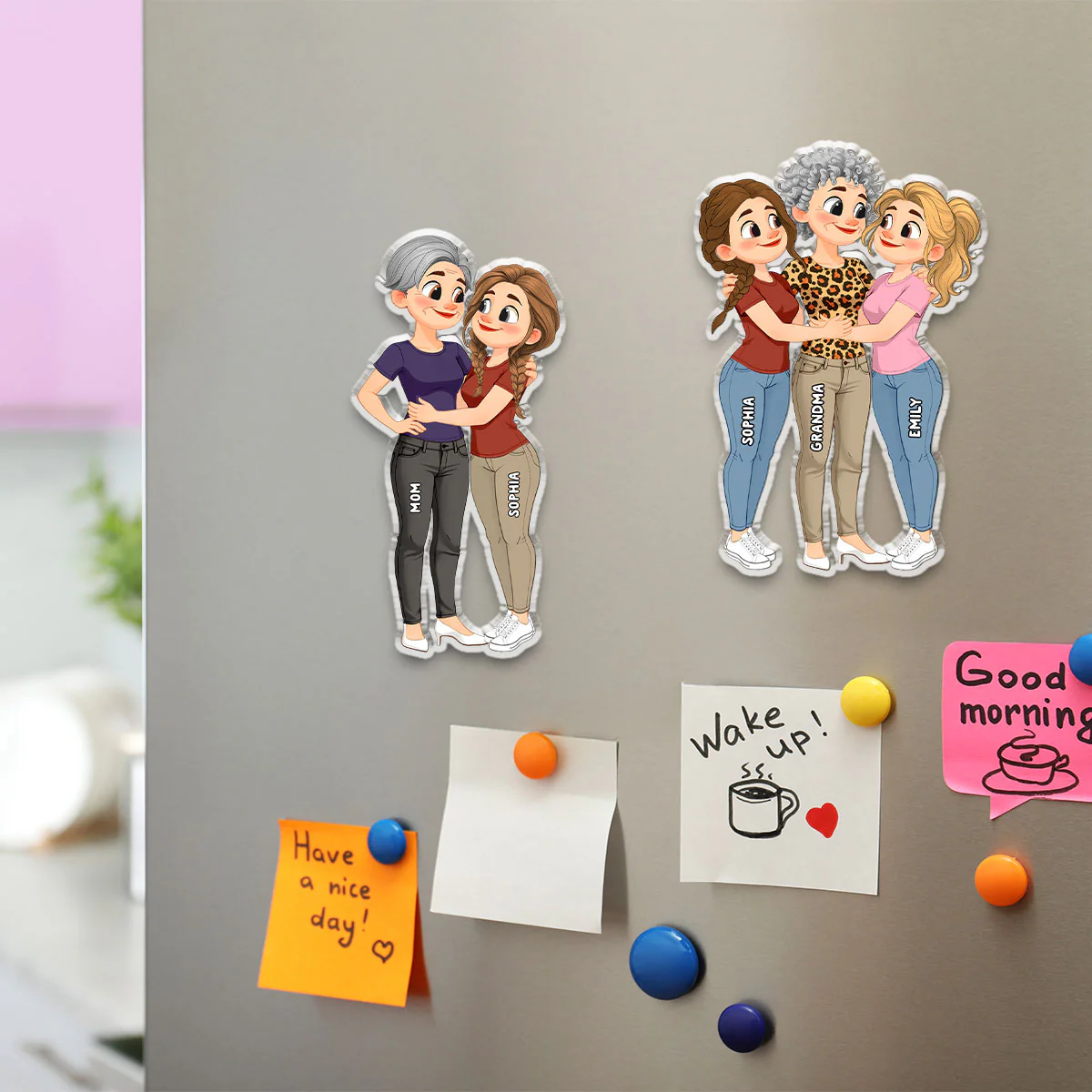 Hugs From Grandma - Personalized Custom Acrylic Fridge Magnet - Image 3