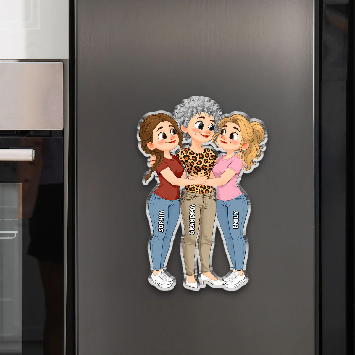 Hugs From Grandma - Personalized Custom Acrylic Fridge Magnet - Image 4