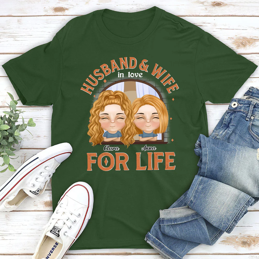 Husband And Wife In Love For Life - Personalized Custom Classic T-shirt - Image 3