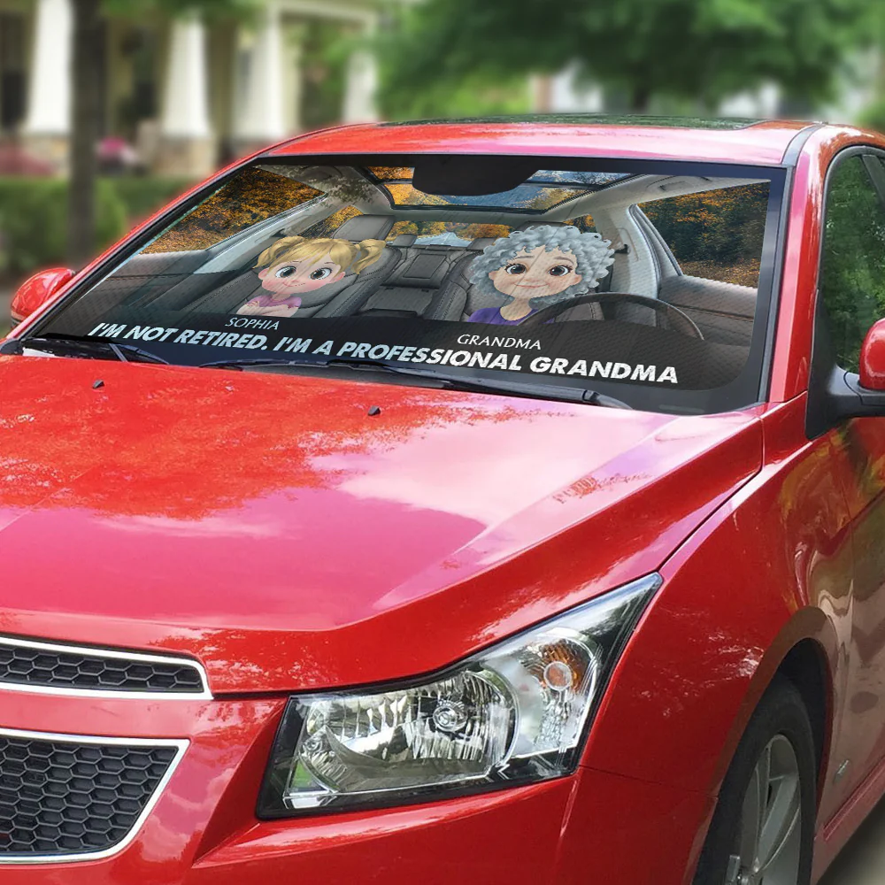 I Am A Professional Grandma - Personalized Custom Car Sunshade - Image 5