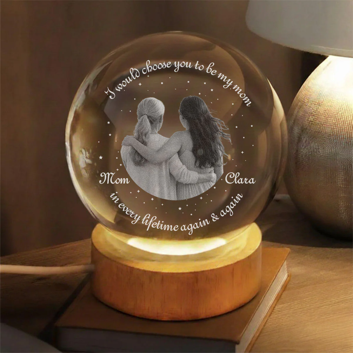 I Am Always With You - Personalized Custom Crystal Globe Lamp - Image 2