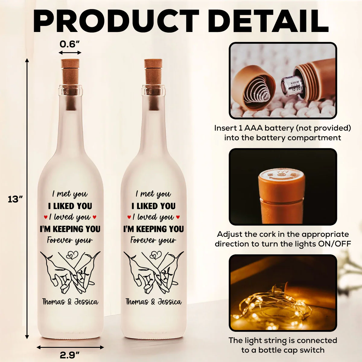I Am Keeping You - Personalized Custom Bottle Lamp - Image 6