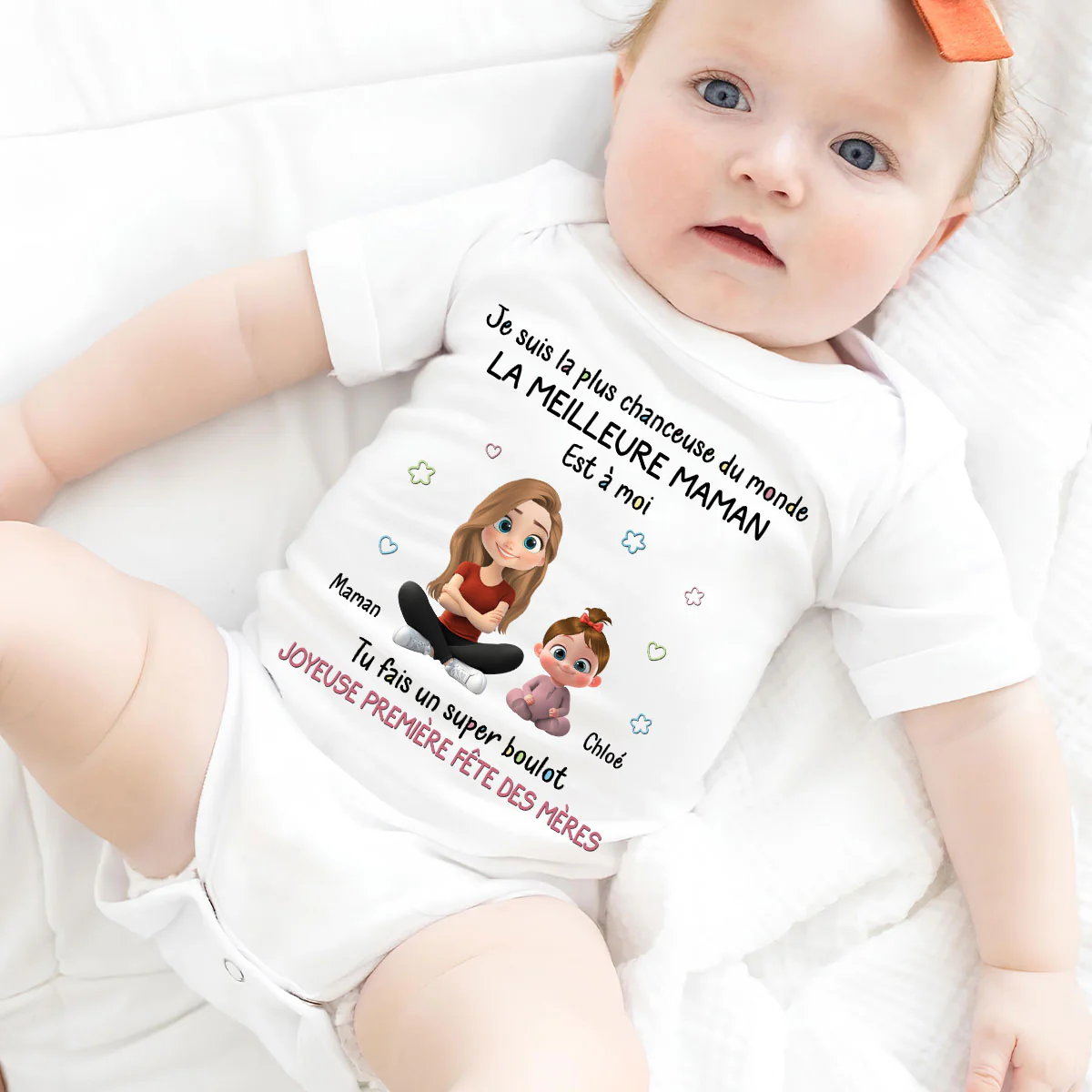 I Am Lucky French - Personalized Custom Baby Onesie - Image 2