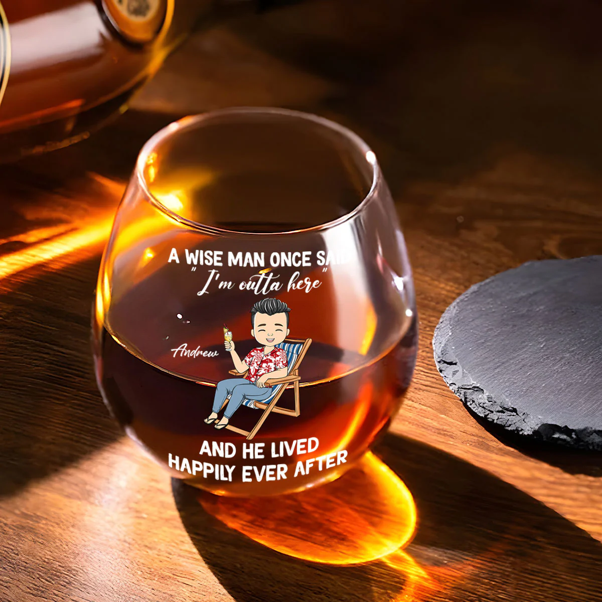 I Am Outta Here Happy Retirement - Personalized Custom Wine Glass - Image 2