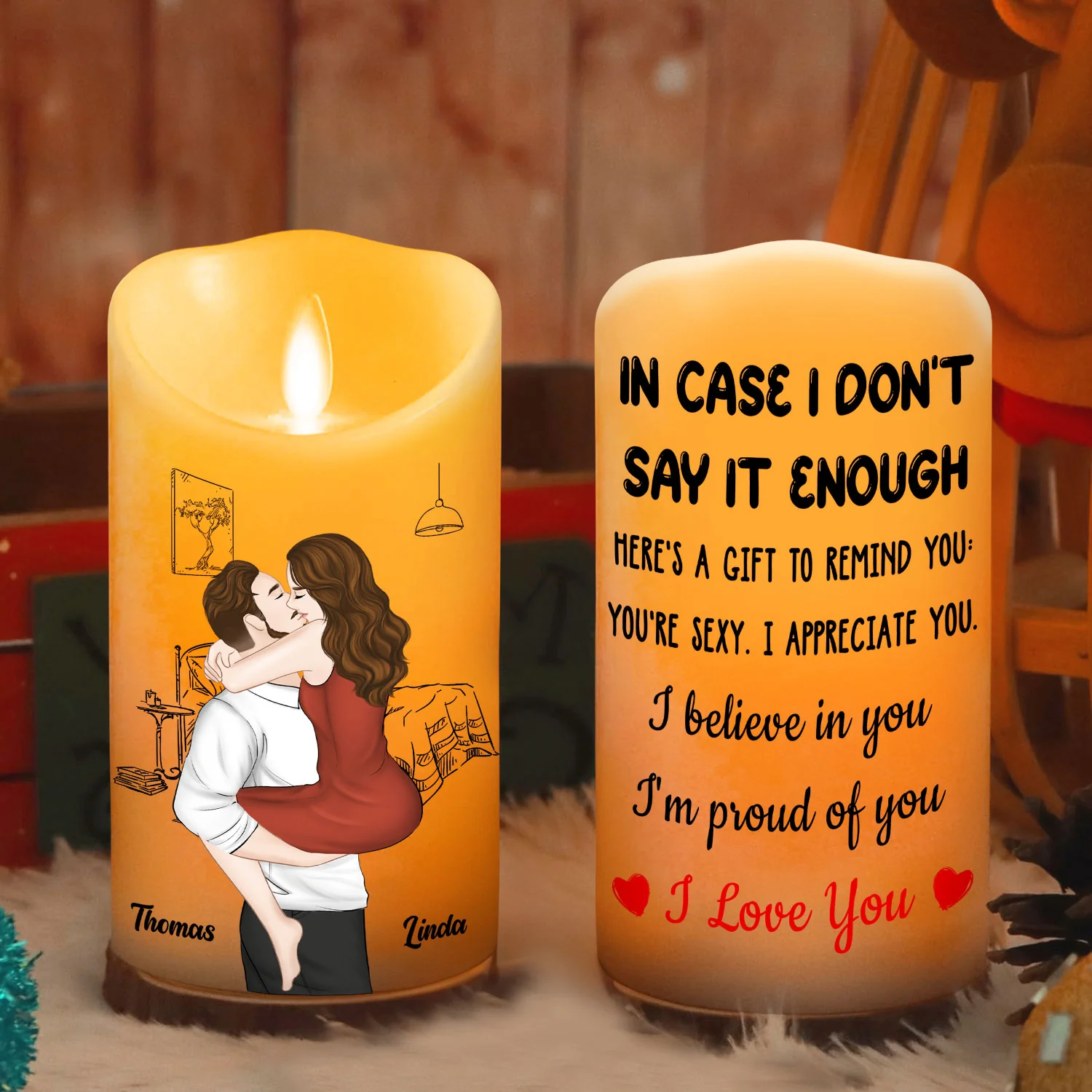I Am Proud Of You - Personalized Custom LED Candle - Image 2