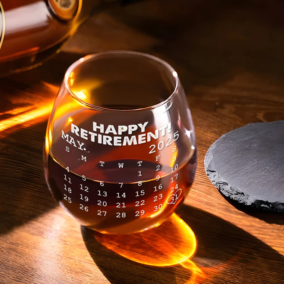 I Am Retired - Personalized Custom Wine Glass - Image 3