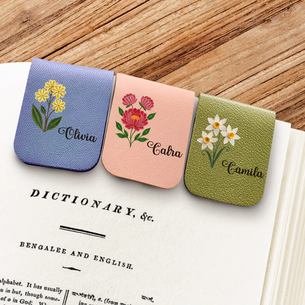 I Am The Flower - Personalized Custom Leather Bookmark