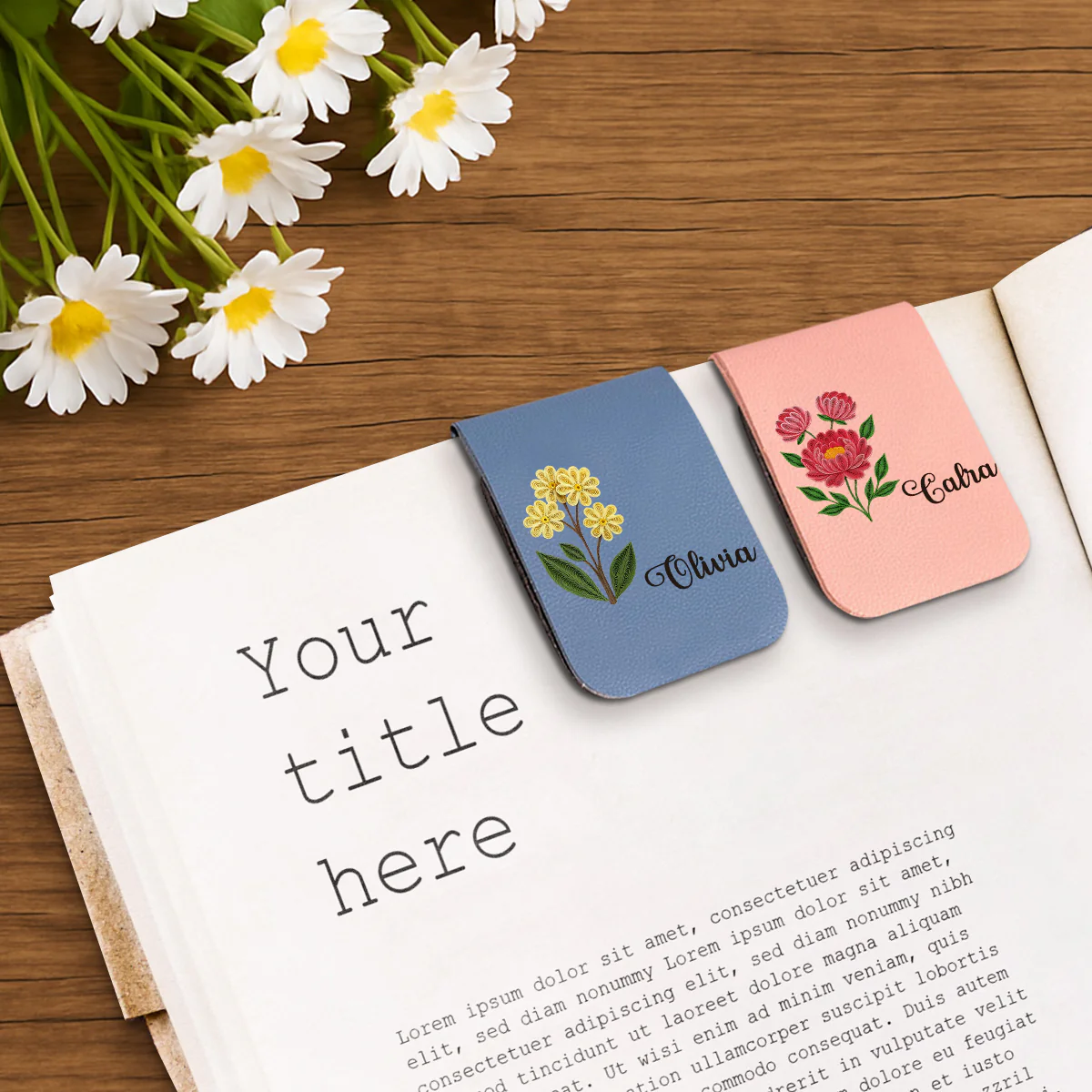 I Am The Flower - Personalized Custom Leather Bookmark - Image 3