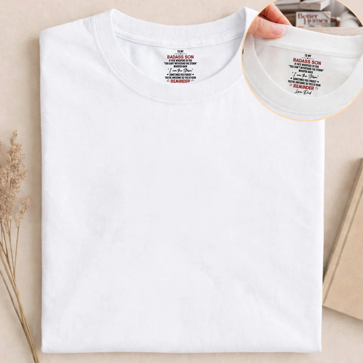 I Am The Storm - Personalized Custom Inside Neck Print T-Shirt - Image 5
