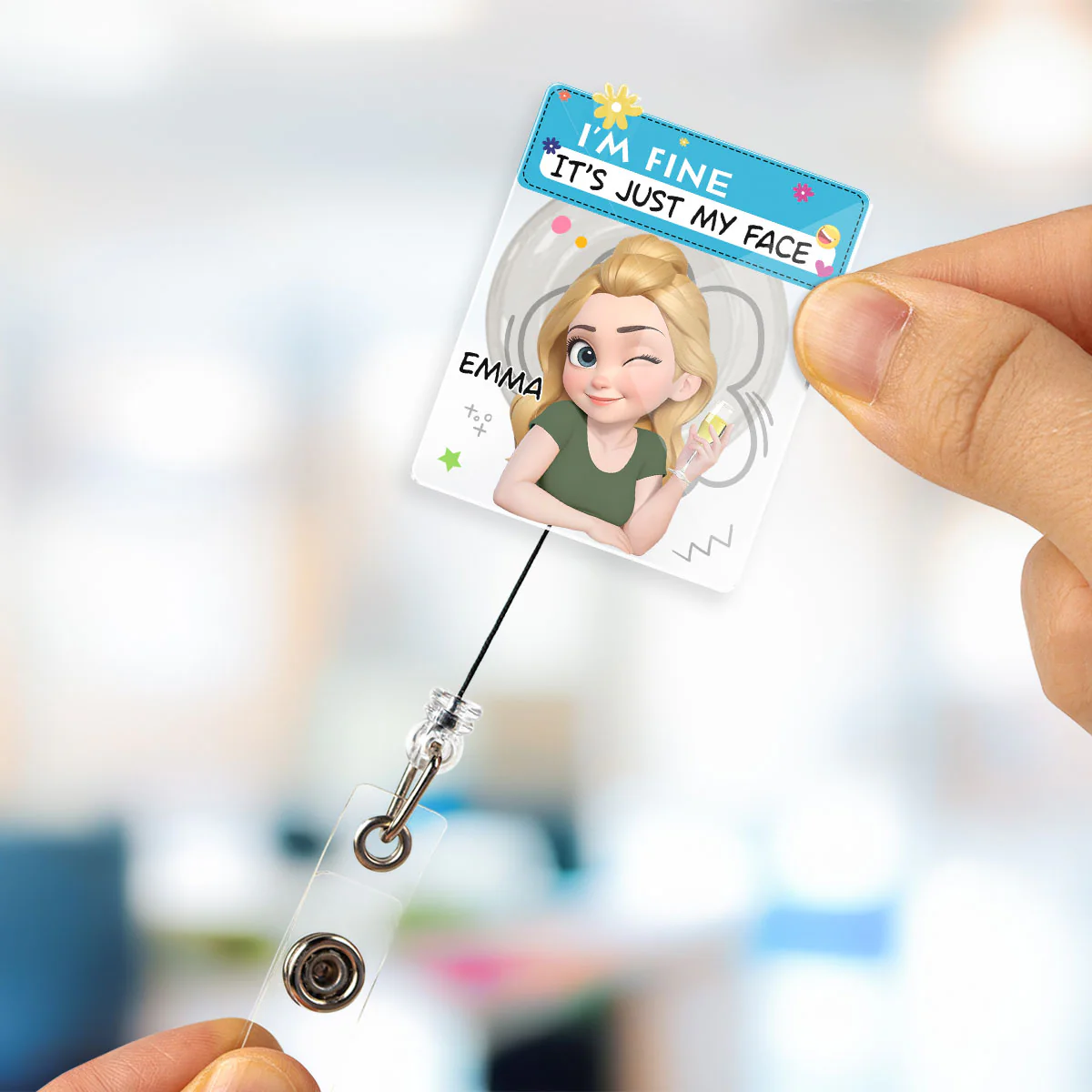 I Am Trying My Best - Personalized Custom Acrylic Badge Reel - Image 5