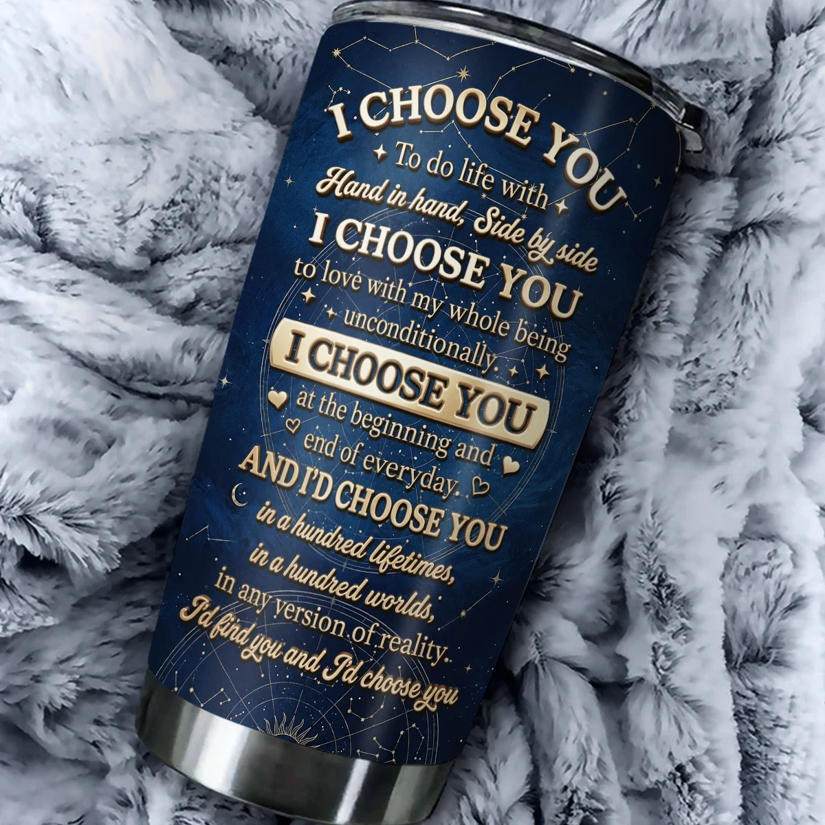 I Choose You My Husband - Personalized Custom 3D Effect Tumbler - Image 3