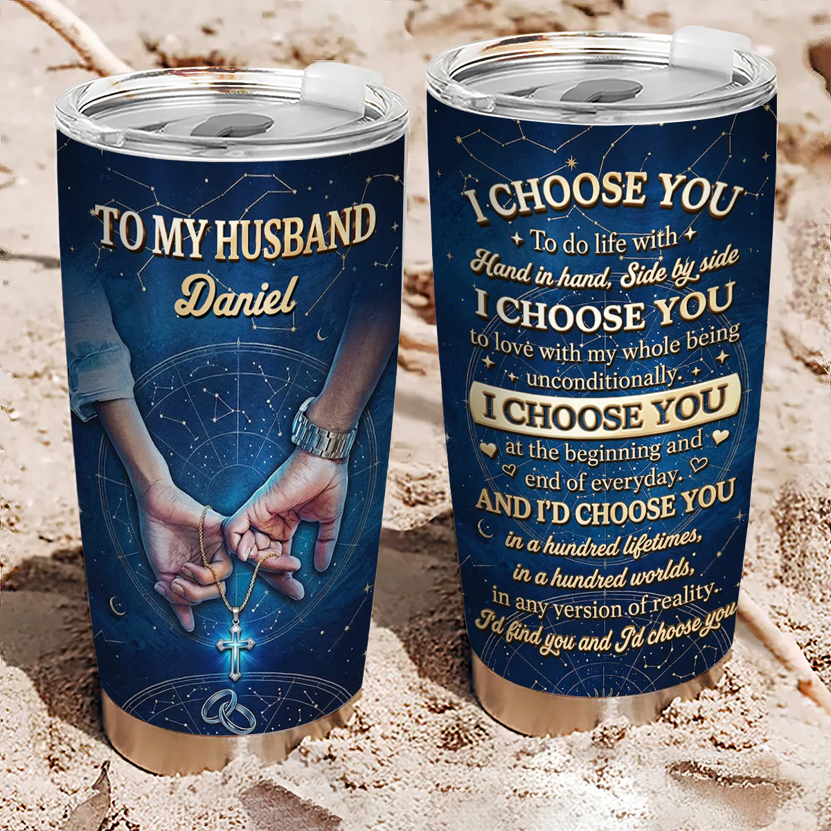 I Choose You My Husband - Personalized Custom 3D Effect Tumbler - Image 5