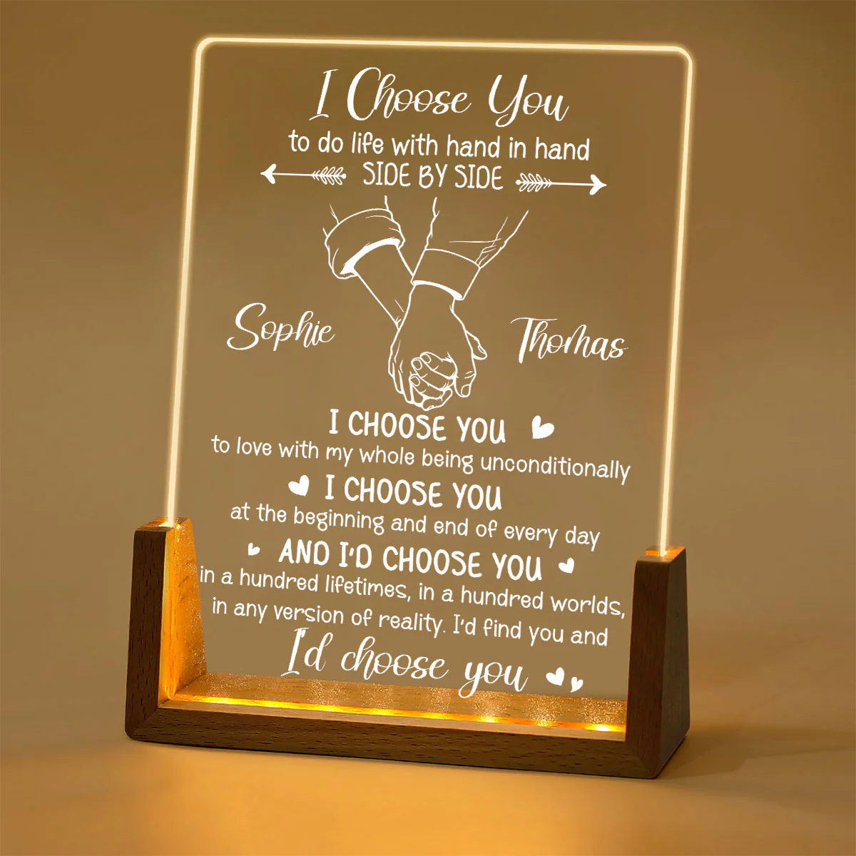 I Choose You - Personalized Custom Night Light