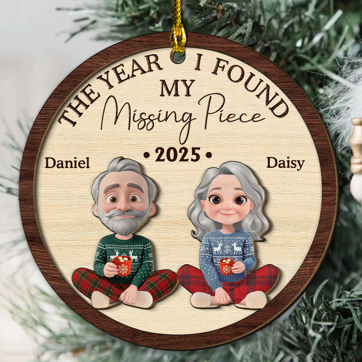 I Found My Love - Personalized Custom Freeshape 2-Layered Wood Ornament - Image 3