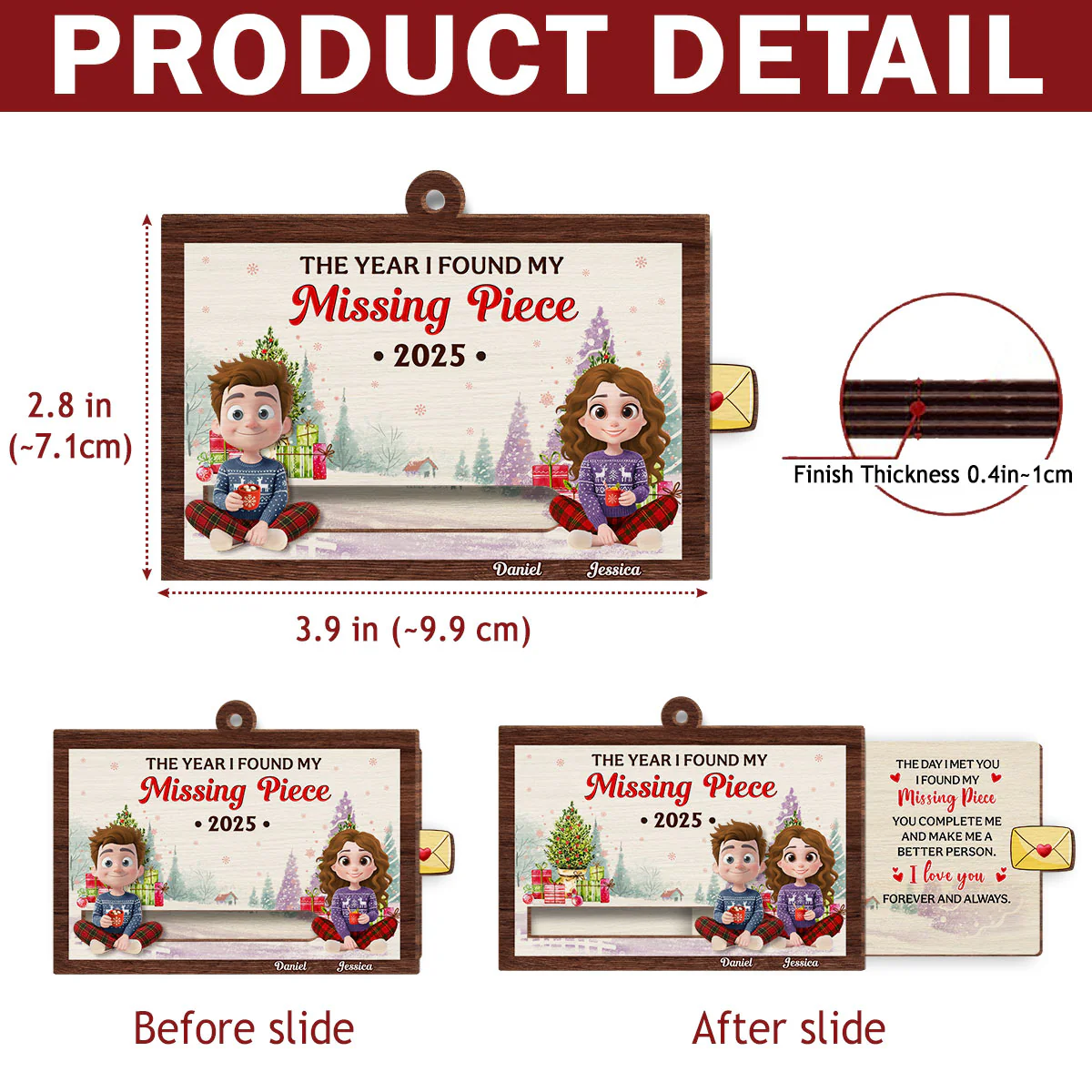 I Found My Love - Personalized Custom Slide Ornament - Image 6