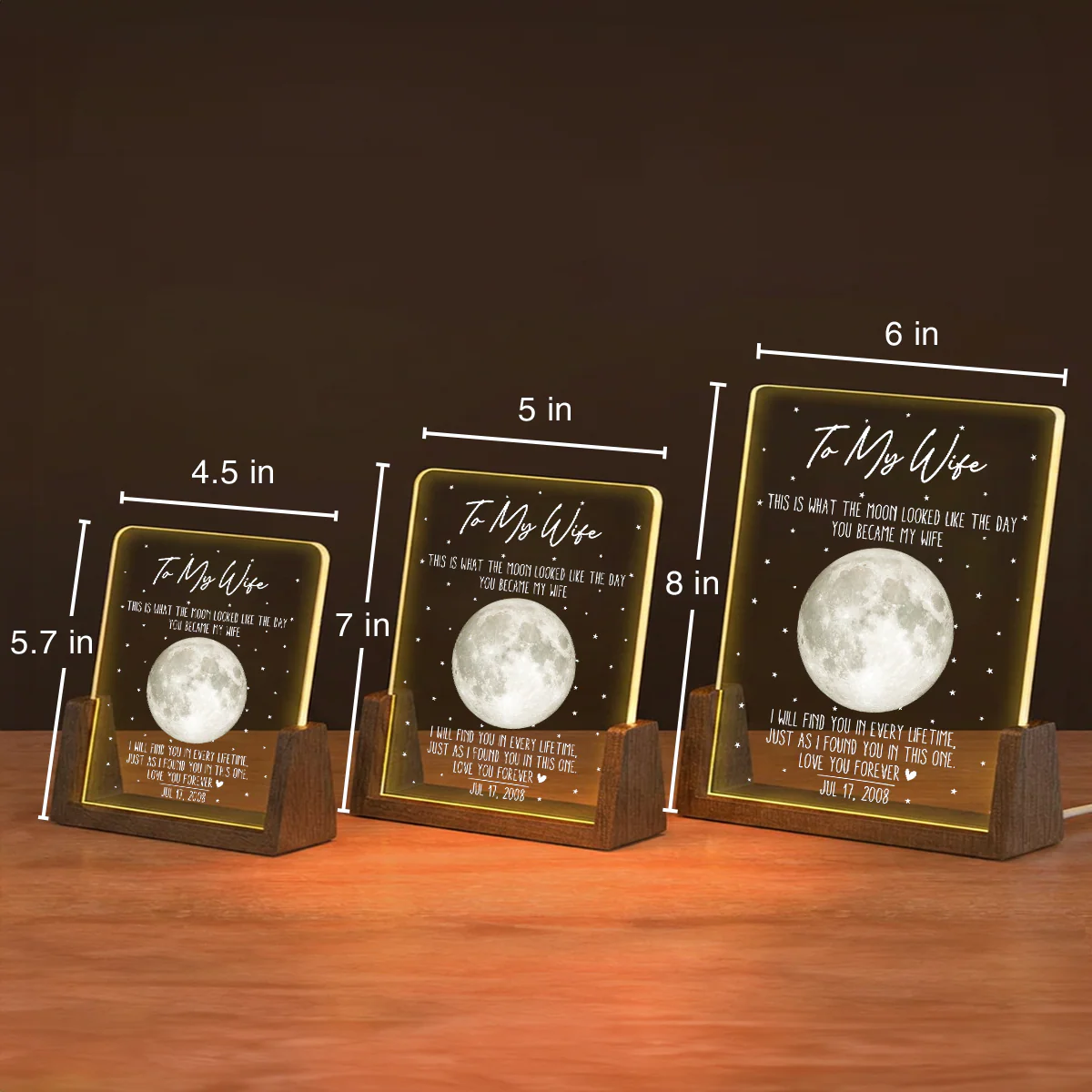 I Found You In This Lifetime - Personalized Custom Night Light - Image 3