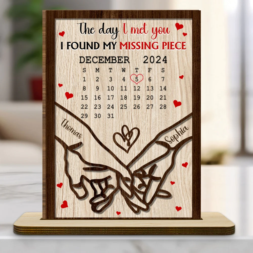I Found You - Personalized Custom 2-Layer Wood Plaque With Flat Base - Image 7