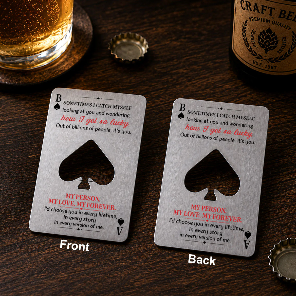 I Got So Lucky - Personalized Custom Ace Of Spades Bottle Opener - Image 6