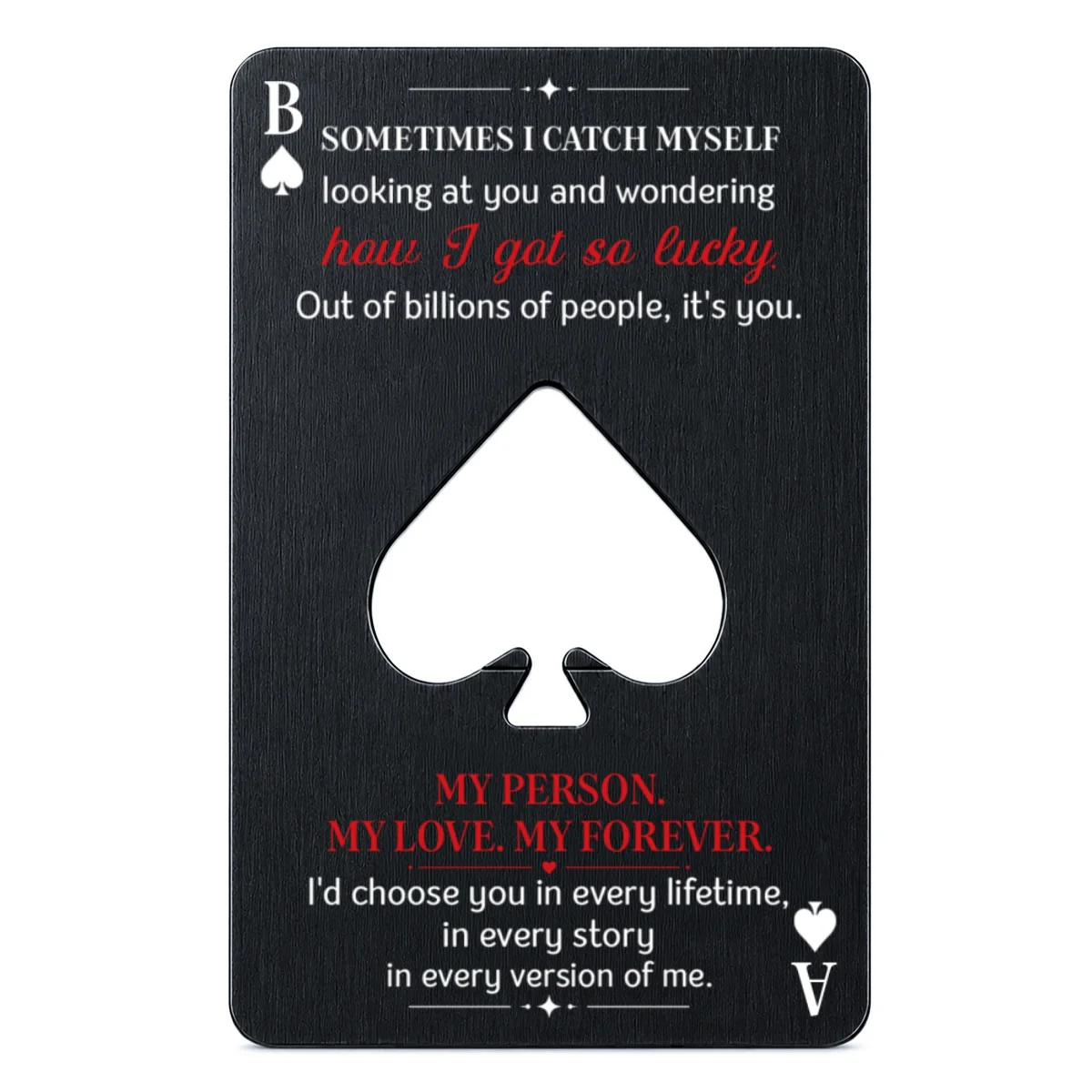 I Got So Lucky - Personalized Custom Ace Of Spades Bottle Opener - Image 8