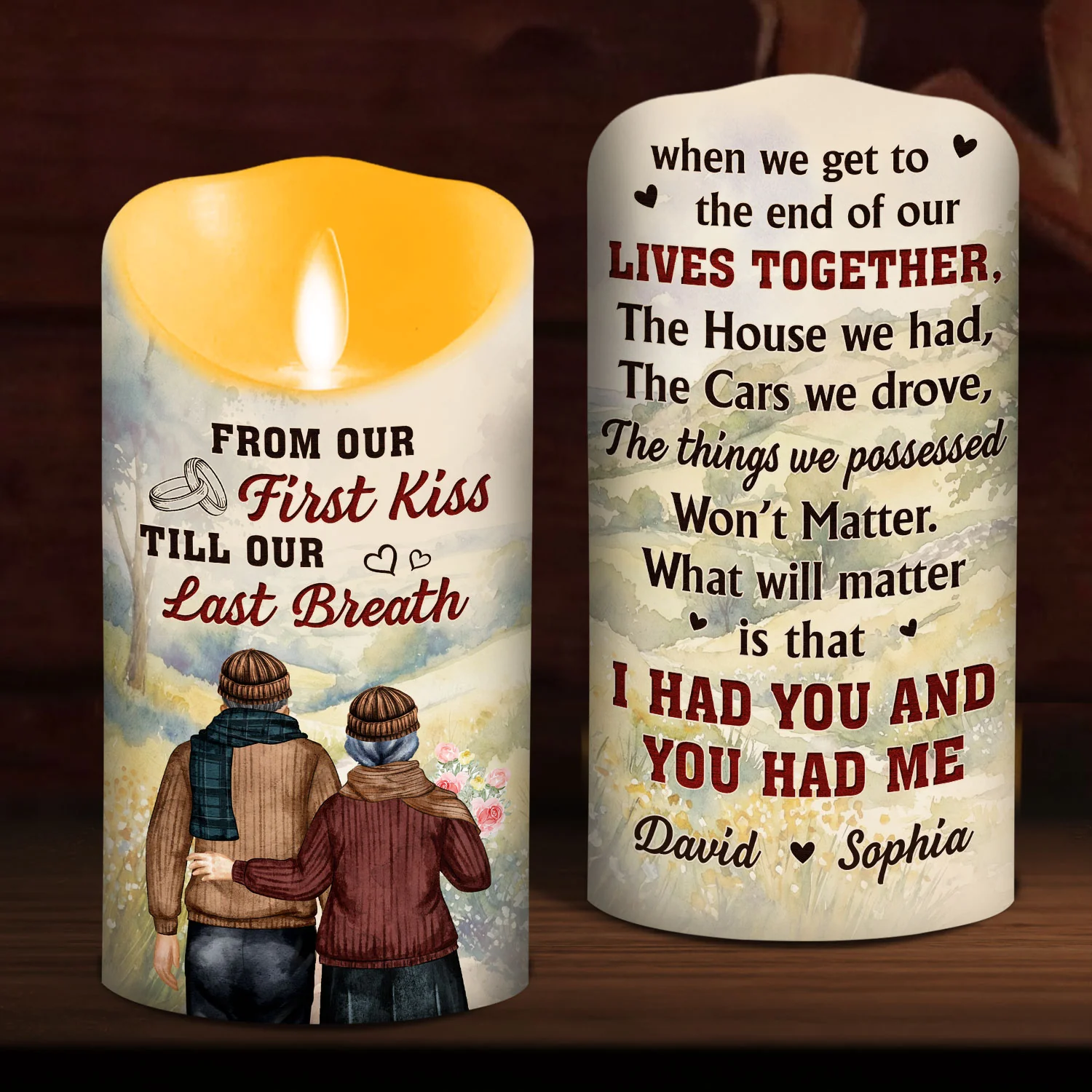 I Had You And You Had Me Husbanb Wife - Personalized Custom LED Candle