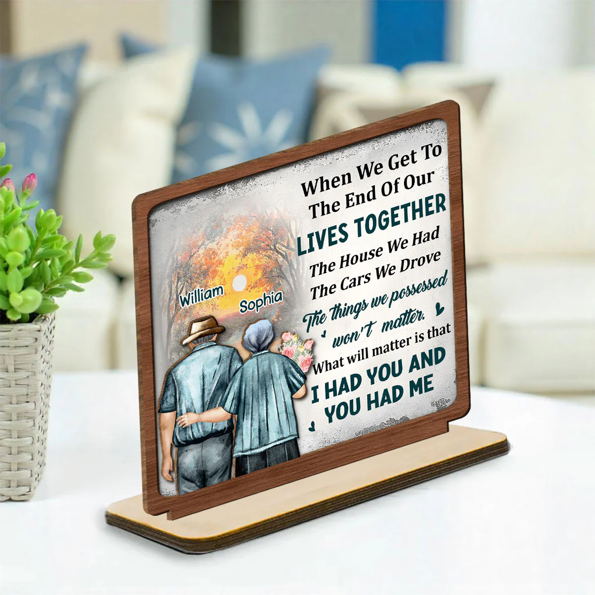 I Had You - Personalized Custom 2-Layer Wood Plaque With Flat Base - Image 2