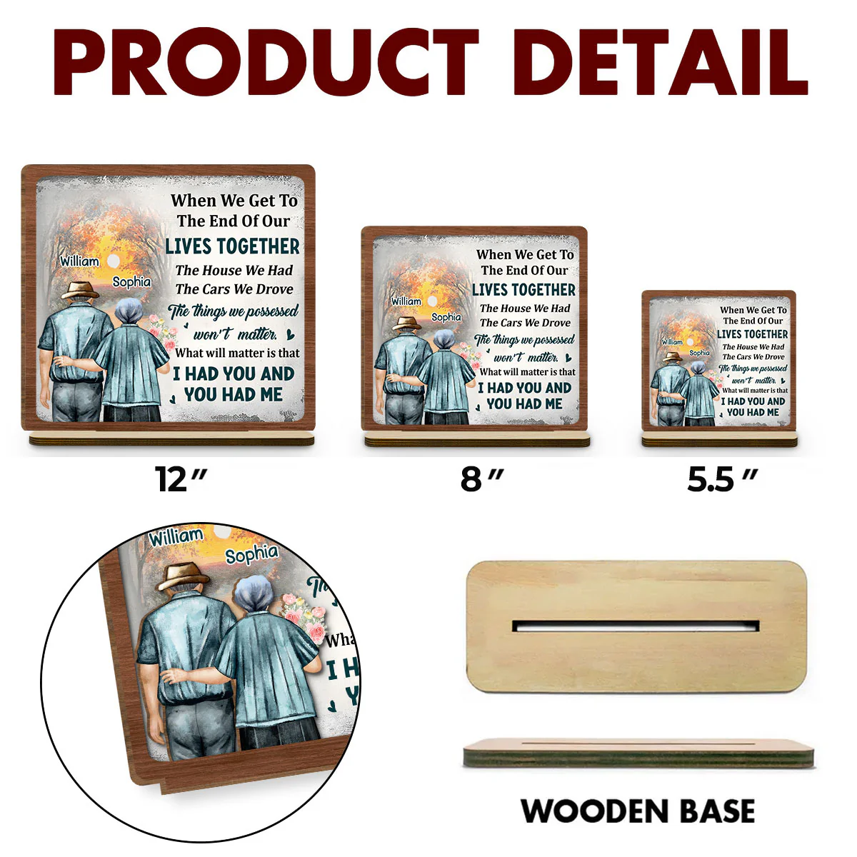I Had You - Personalized Custom 2-Layer Wood Plaque With Flat Base - Image 5