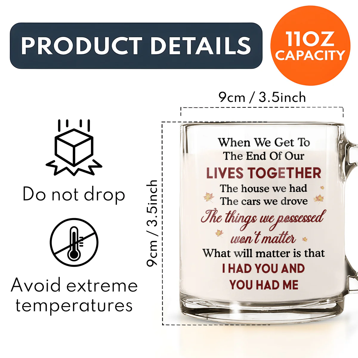 I Had You - Personalized Custom Glass Mug - Image 3