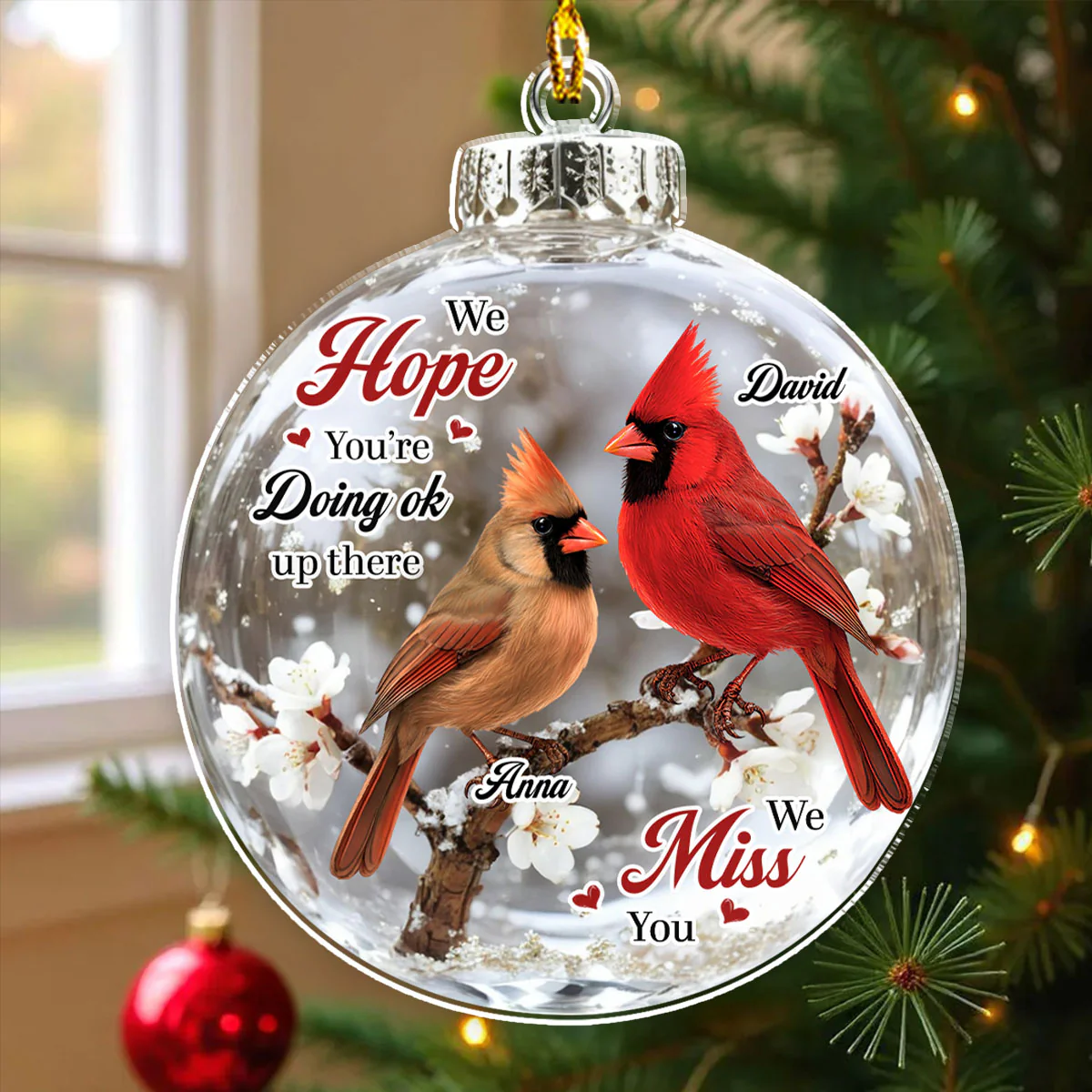 I Hope You Are Doing Okay - Personalized Custom 3D Effect Acrylic Ornament - Image 2