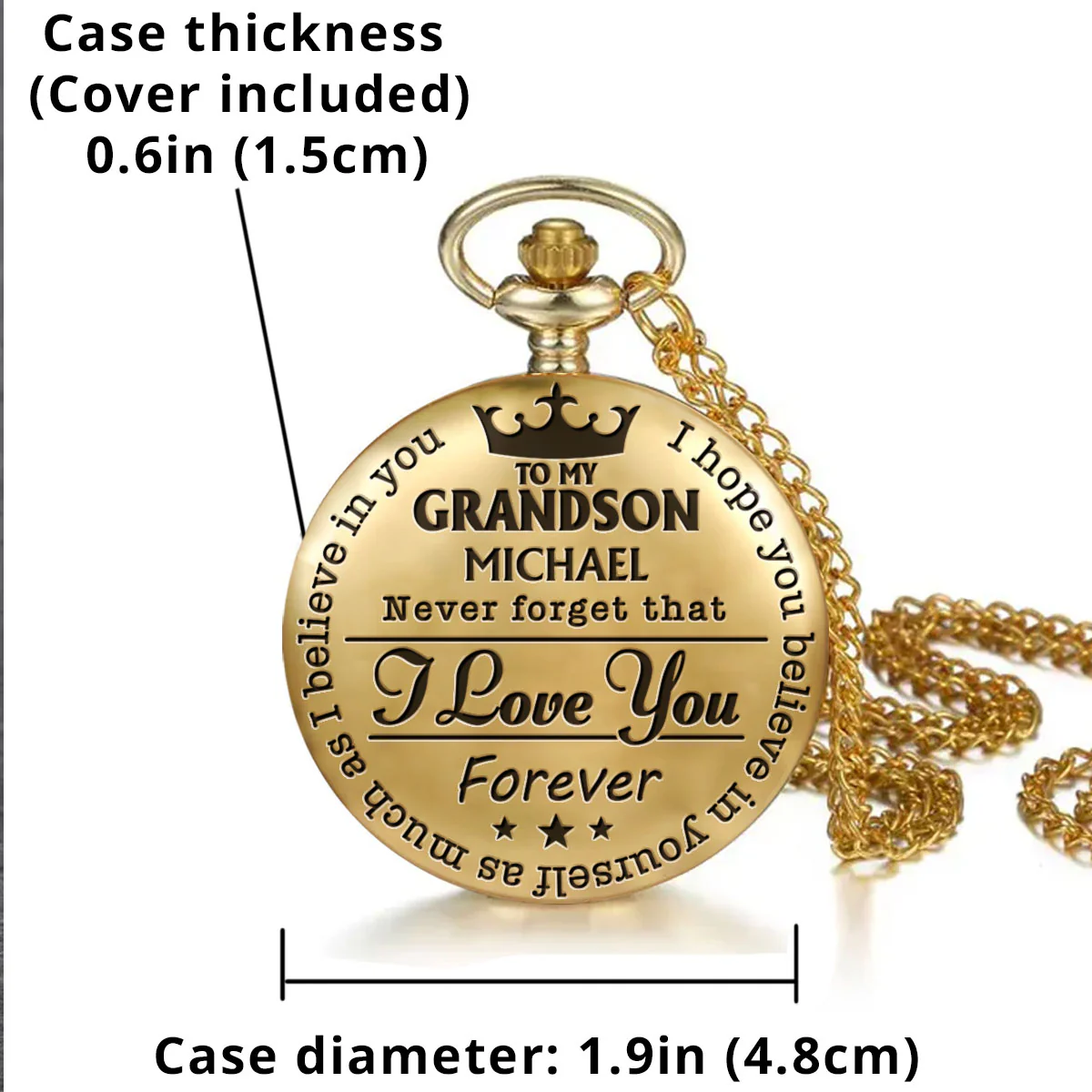 I Hope You Believe In Yourself Ver 3 - Personalized Custom Pocket Watch - Image 4