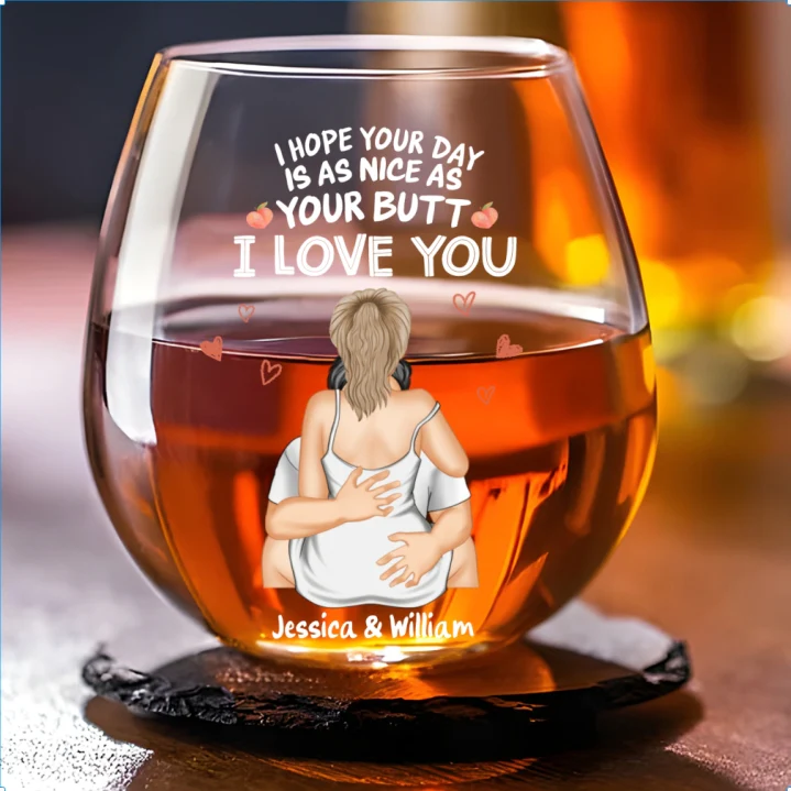 I Hope Your Day - Personalized Custom Wine Glass - Image 4