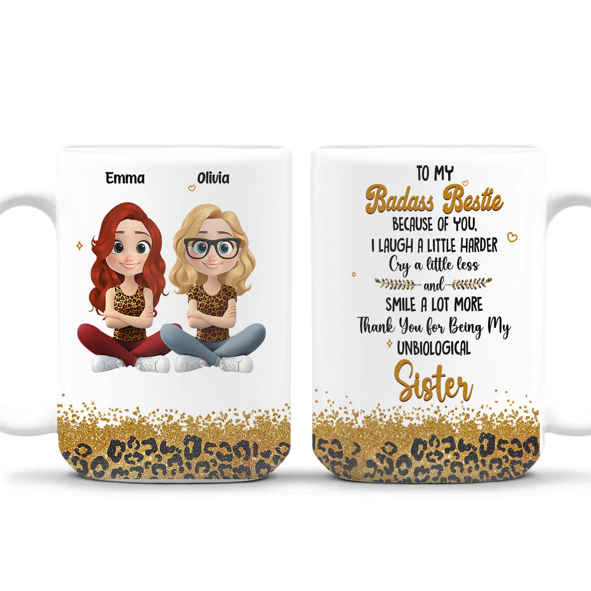 I Laugh A Little Harder Because Of You - Personalized Custom Mug - Image 7