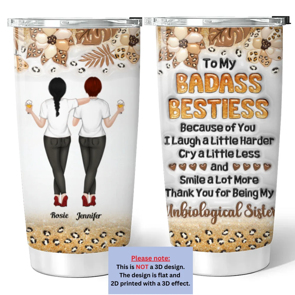 I Laugh Harder Because Of You - Personalized Custom 3D Inflated Effect Tumbler - Image 7