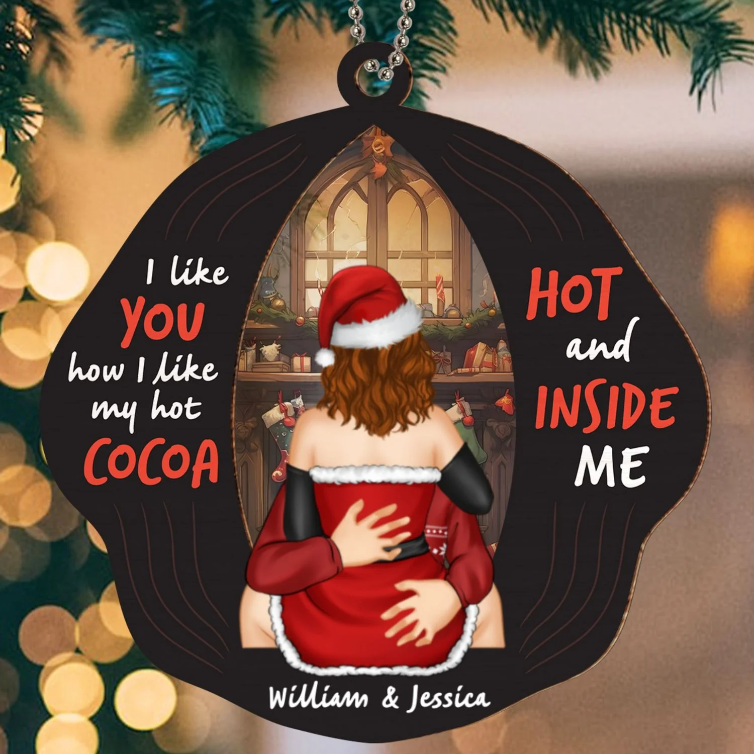 I Like My Hot Cocoa - Personalized Custom Suncatcher Ornament - Image 5