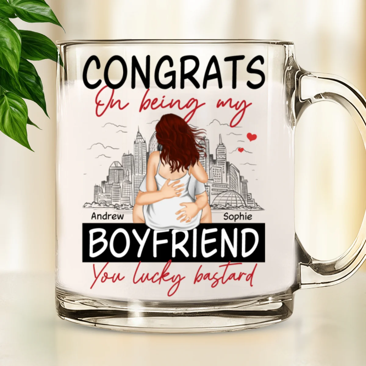 I Liked You - Personalized Custom Glass Mug - Image 5