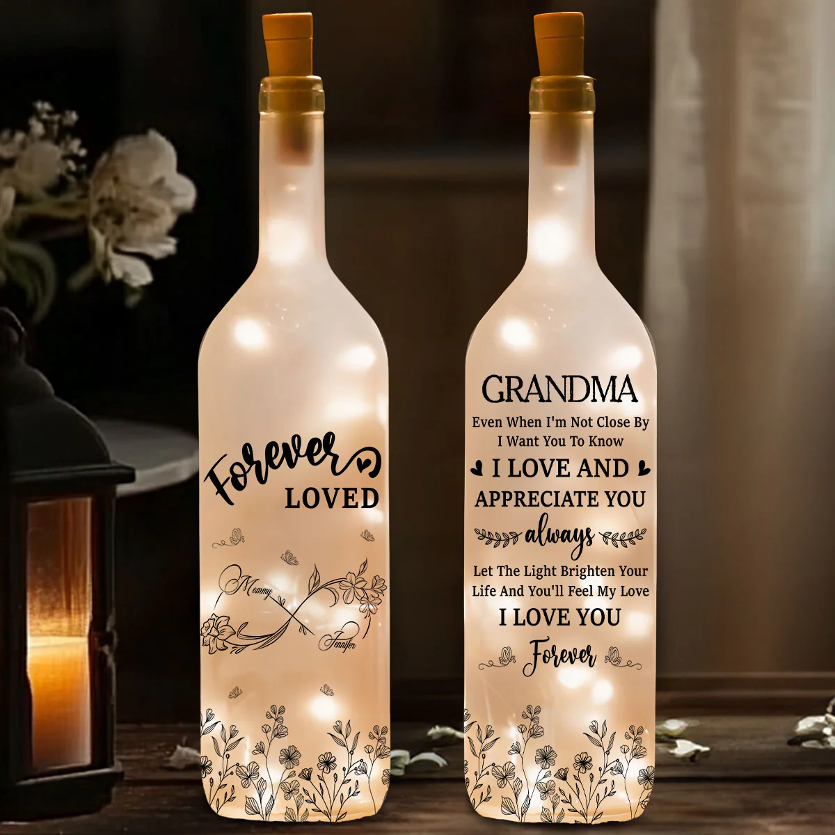 I Love And Appreciate You Always Mom - Personalized Custom Bottle Lamp - Image 5