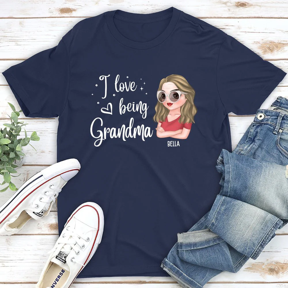 I Love Being Grandma - Personalized Custom Unisex T-shirt - Image 2