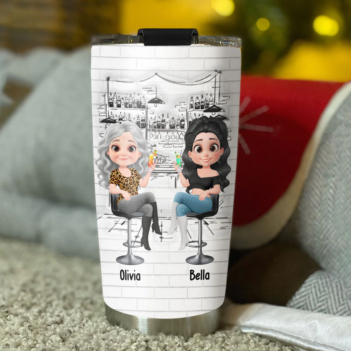 I Love Cute Mom - Personalized Custom 3D Inflated Effect Tumbler - Image 5