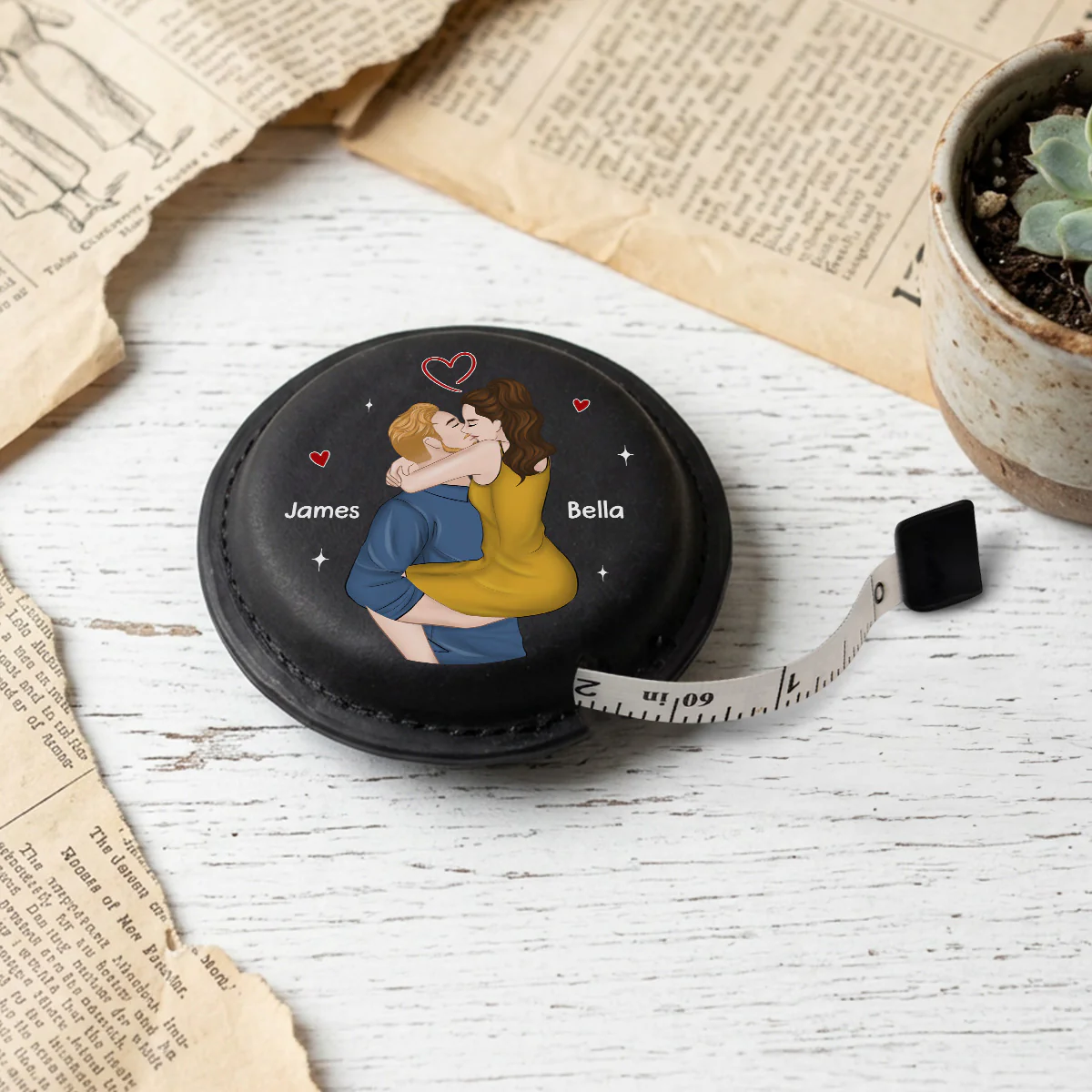 I Love Every Inch Of You - Personalized Custom Leather Tape Measure - Image 5